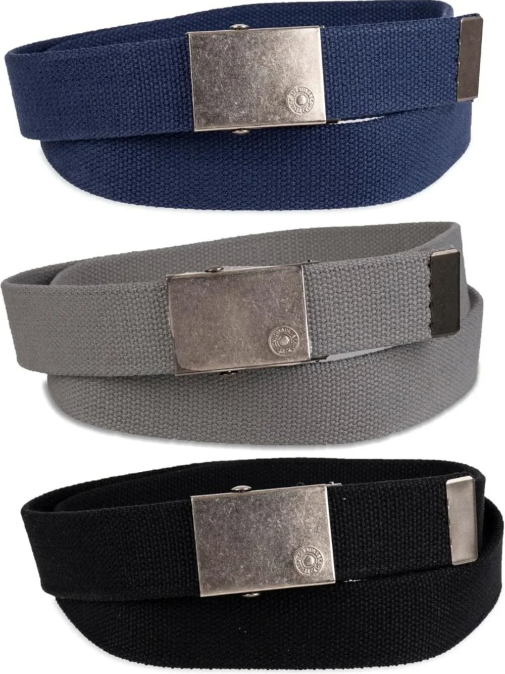 Unisex Casual Cut-To-Fit Web Belt Set - 3 Pack Straps & Interchangeable Buckle
